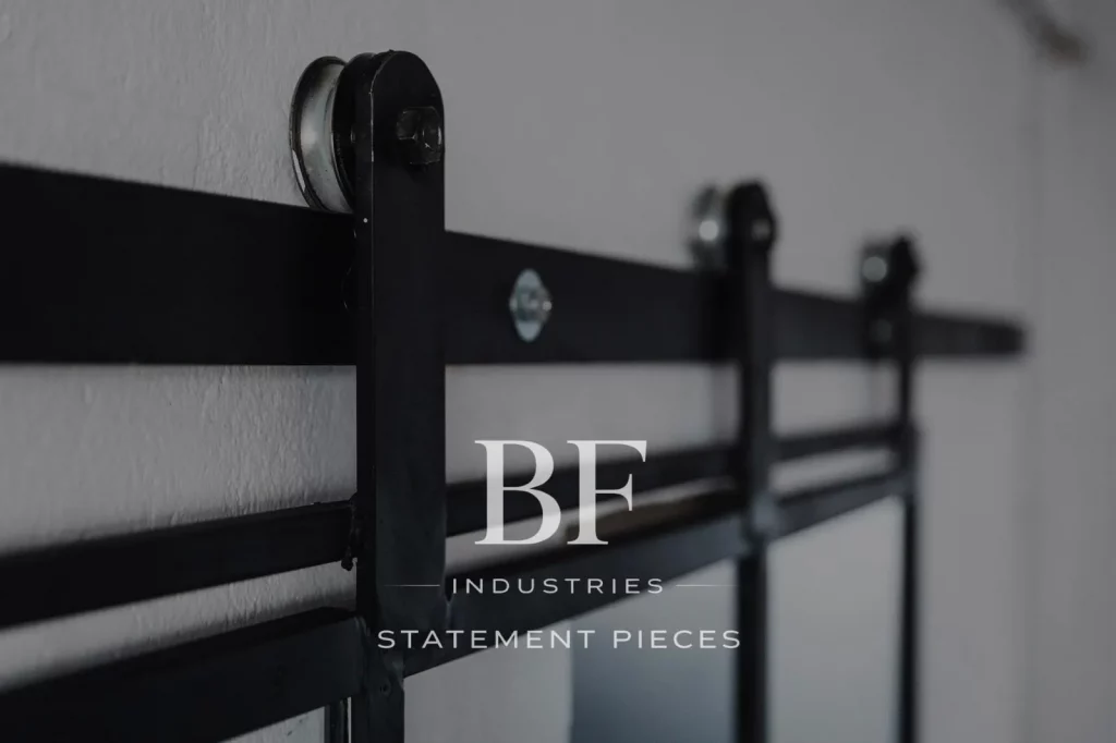 Stahl-Schiebetür massiv schwarz